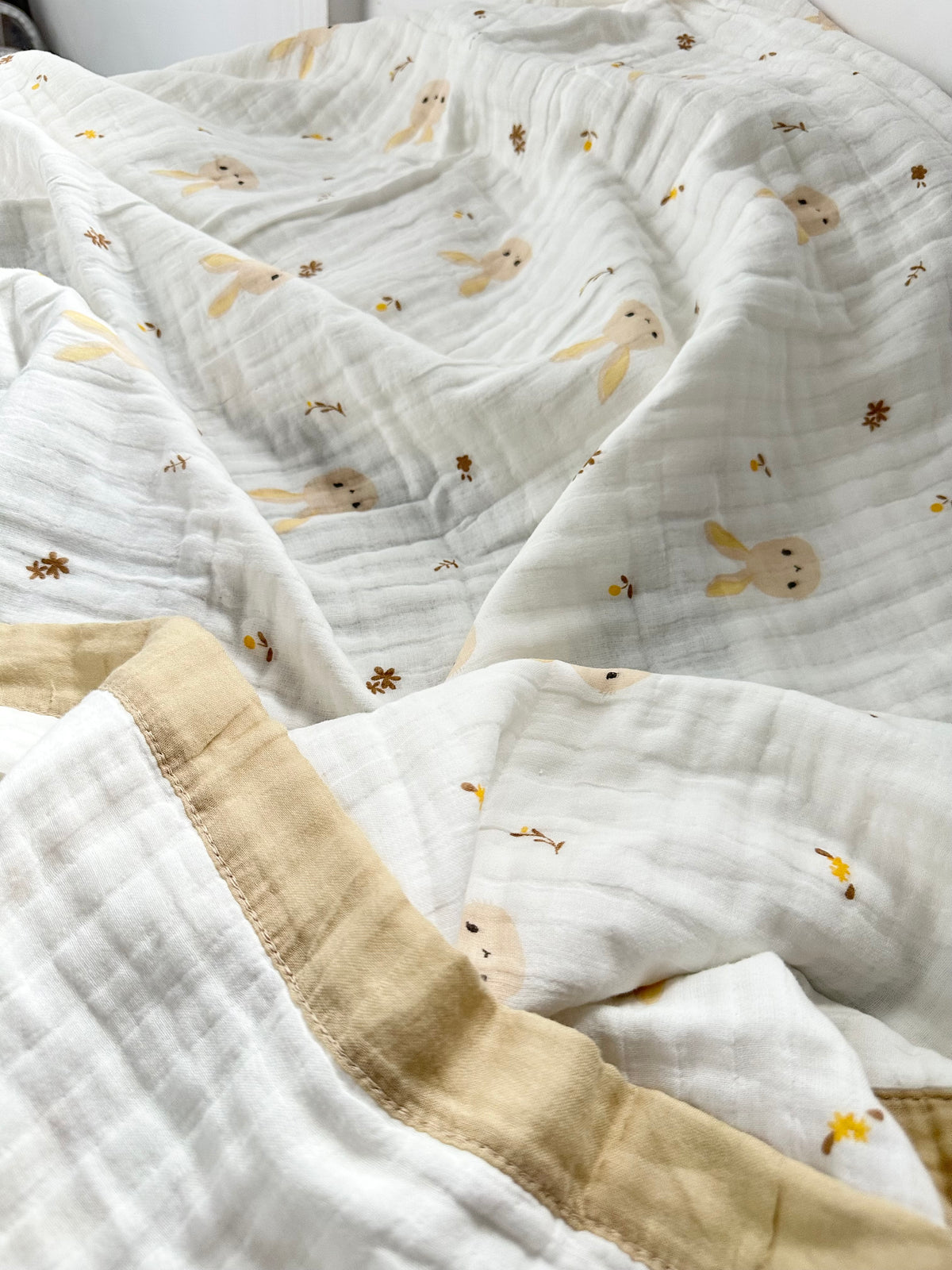 Brown Bunny Full-Size – 6 Layer Organic Muslin Blanket