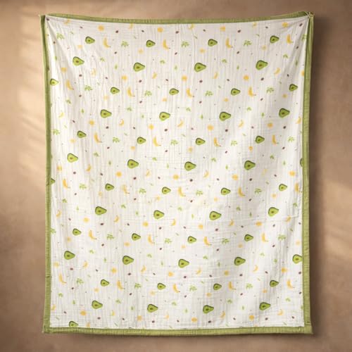 Avocado Munch– 6-Layer Organic Cotton Muslin Blanket