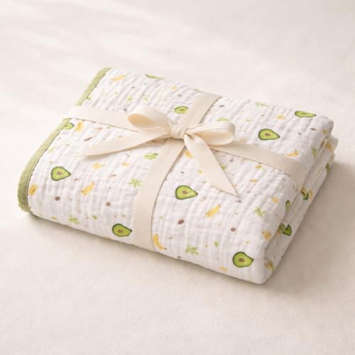 Avocado Munch Full-Size – 6-Layer Organic Cotton Muslin Blanket