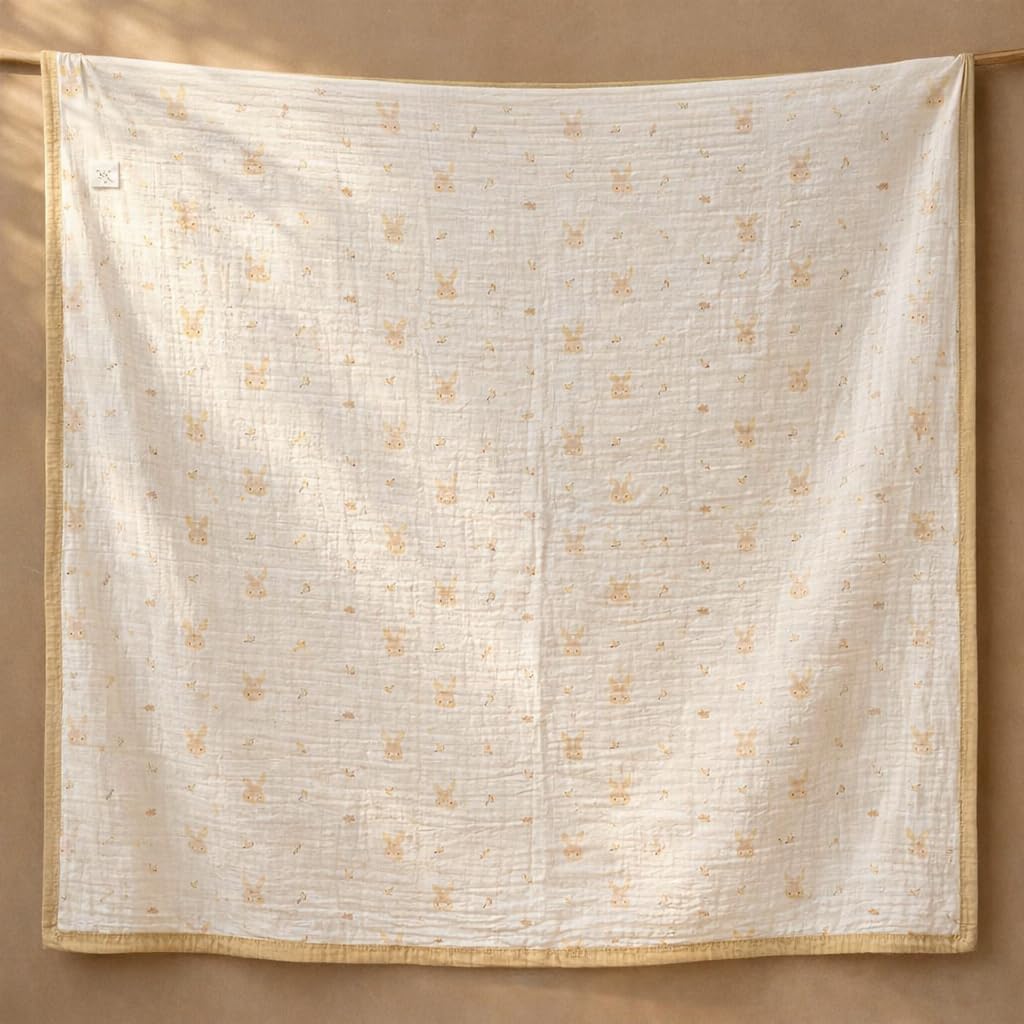 Brown Bunny – 6 Layer Organic Muslin Blanket