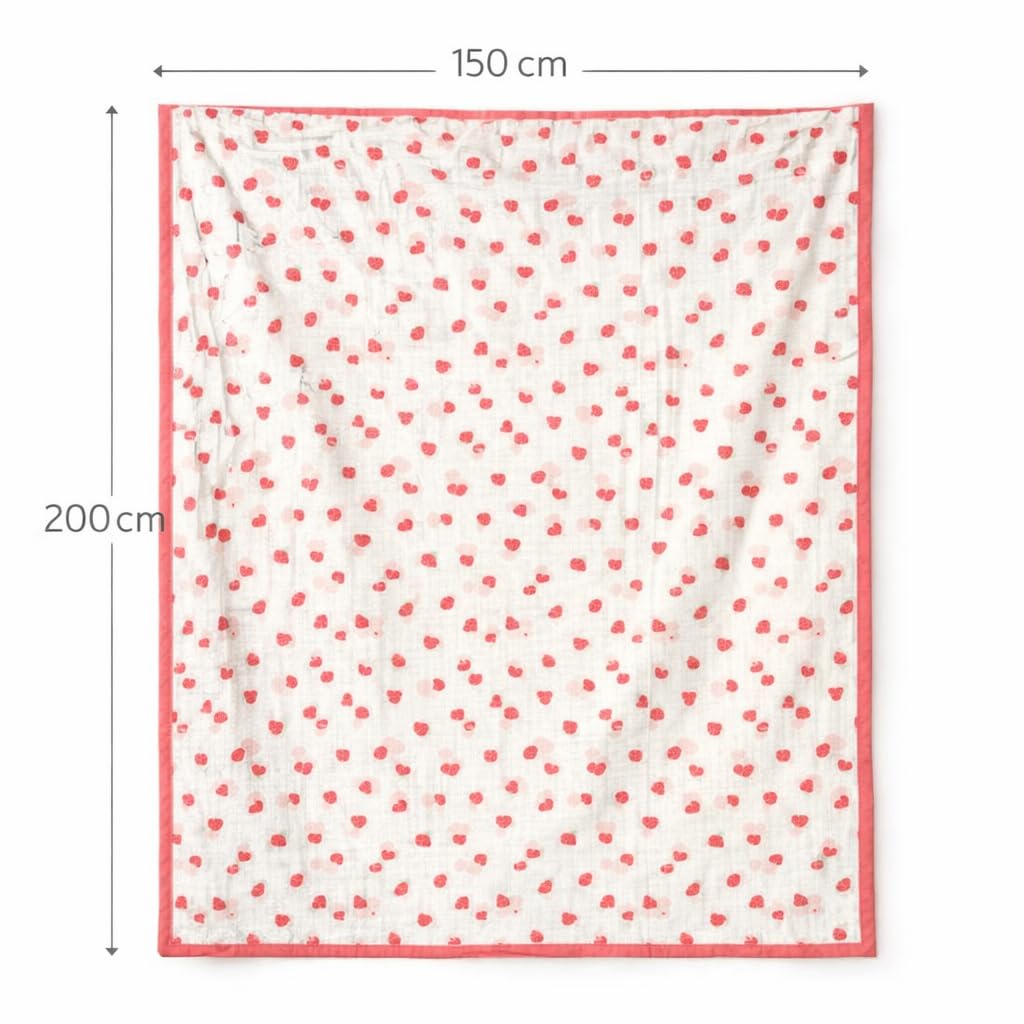 Strawberry Mania – 6 Layer Organic Muslin Blanket