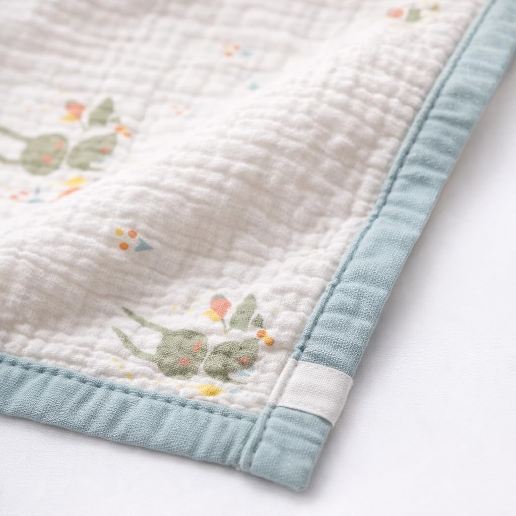 Rabbit Mania Full-Size – 6 Layer Organic Muslin Blanket