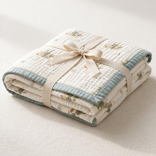 Rabbit Mania Full-Size – 6 Layer Organic Muslin Blanket