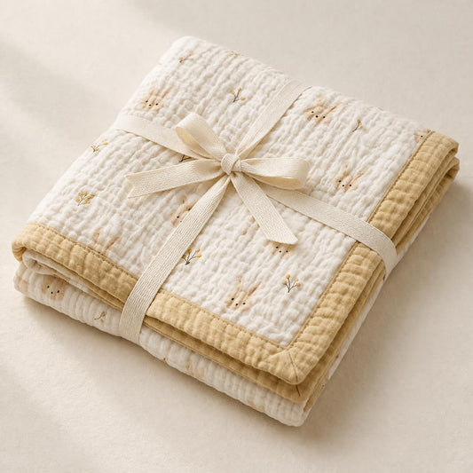 Brown Bunny Full-Size – 6 Layer Organic Muslin Blanket