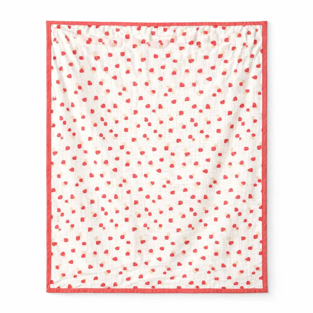 Strawberry Mania Full-Size – 6 Layer Organic Muslin Blanket